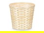 Ibergarden Cubre Macetas Redondo Bambú Trenzado Plástico PVC Natural 25 x 25 x 24 cm (Set de 24)