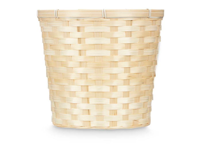Ibergarden Cubre Macetas Redondo Bambú Trenzado Plástico PVC Natural 25 x 25 x 24 cm (Set de 24)