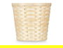 Ibergarden Cubre Macetas Redondo Bambú Trenzado Plástico PVC Natural 25 x 25 x 24 cm (Set de 24)