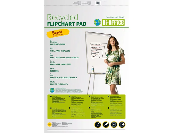 Bi-office Bloc congreso papel reciclado 65x98 cm, 20 hojas Bi-office Bloc congreso papel reciclado 65x98 cm, 20 hojas