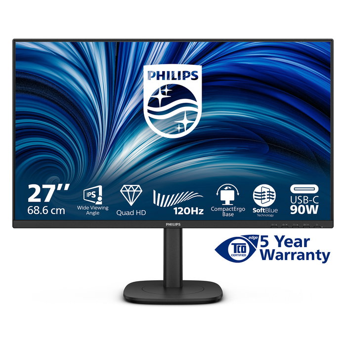 Philips Monitor 27B2U3601 27" Quad HD IPS HDMI DP USB-C Negro