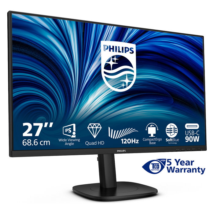 Philips Monitor 27B2U3601 27" Quad HD IPS HDMI DP USB-C Negro