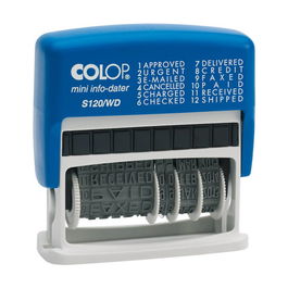 Colop S 120/WD Sello de Textos y Fecha Automático 4x42mm Español Azul/Negra 105001