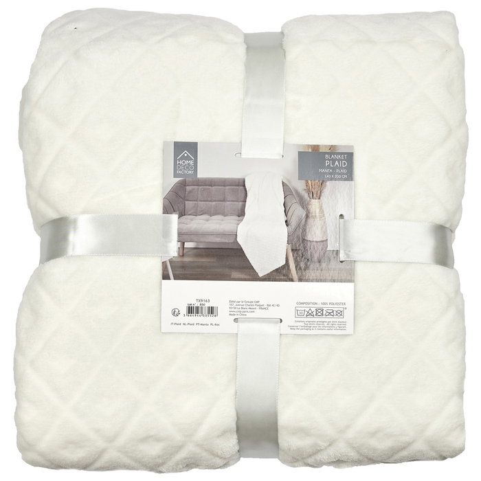 Home Deco Factory Manta Relieve Beige 140x200 cm Home Deco Factory Manta Relieve Beige 140x200 cm