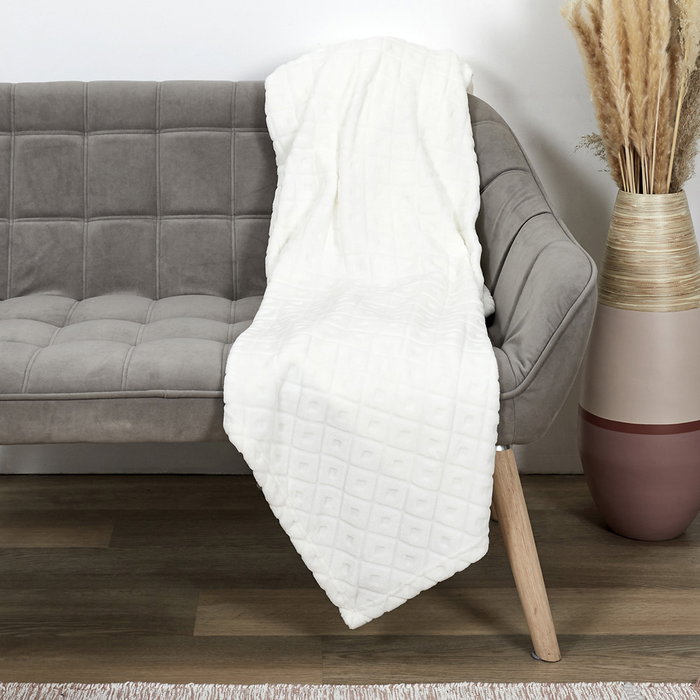 Home Deco Factory Manta Relieve Beige 140x200 cm Home Deco Factory Manta Relieve Beige 140x200 cm
