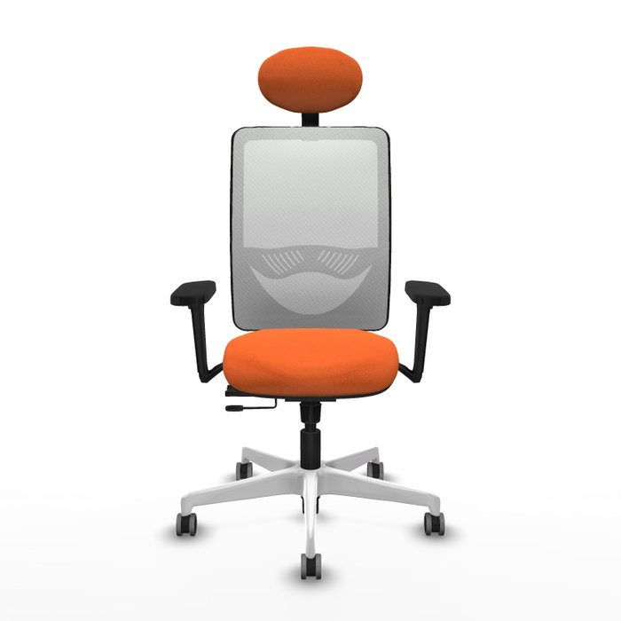 PIQUERAS Y CRESPO Silla de oficina Zulema Naranja/Blanco con Mecanismo Sincro/Traslack PIQUERAS Y CRESPO Silla de oficina Zulema Naranja/Blanco con Mecanismo Sincro/Traslack