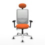 PIQUERAS Y CRESPO Silla de oficina Zulema Naranja/Blanco con Mecanismo Sincro/Traslack