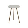 DKD Home Decor Mesita Auxiliar Moderna Blanco Dorado Marmol Aluminio 36 x 48.5 x 36 cm