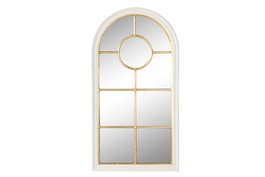 DKD Home Decor Espejo Ventana Dorado Blanco Paulownia Cristal 4 x 128 x 68 cm