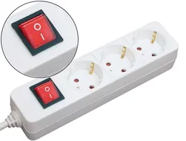 Mediarange Regleta 3 Tomas Blanca con Interruptor y Cable de 1,4m