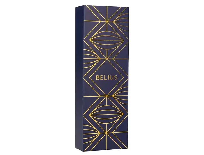Belius Bolígrafo Soiree Aluminio Azul Marino y Dorado, Tinta Azul, Punta 0.8mm, Caja Diseño Art Deco
