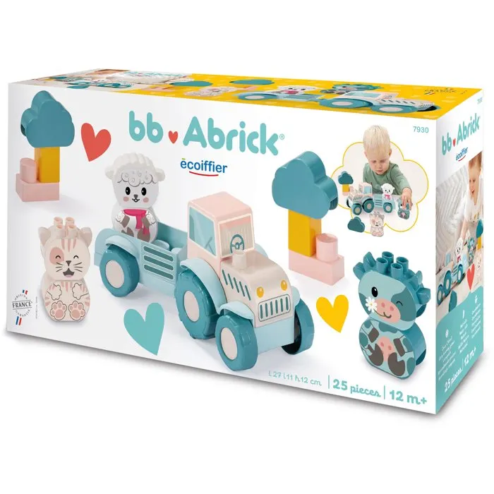 Ecoiffier Mi primer tractor para bebés 12 meses - 25 piezas - Color pastel