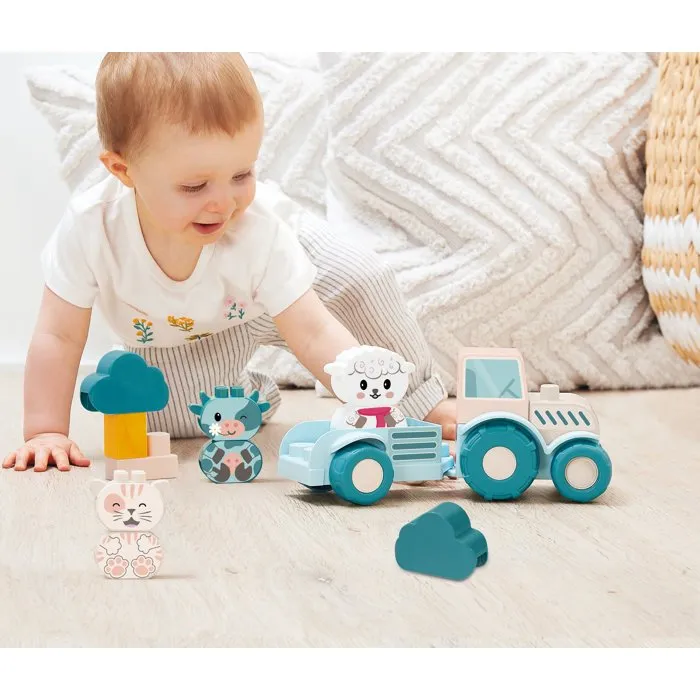Ecoiffier Mi primer tractor para bebés 12 meses - 25 piezas - Color pastel