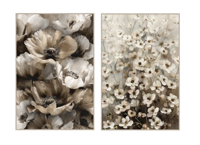 DKD Home Decor Cuadro Lienzo Velvet Flores Surtido de 2 Unidades DKD Home Decor Cuadro Lienzo Velvet Flores Surtido de 2 Unidades