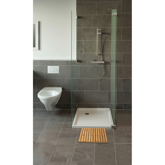 Wenko 24610100 Tarima de Bambú para Interior/Exterior 50 x 50 cm Antideslizante para Ducha, Baño y Piscina