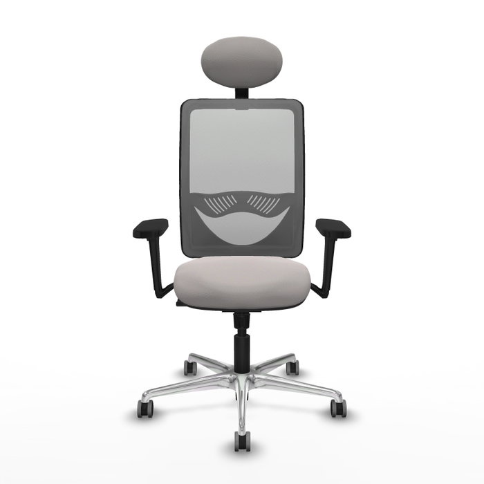 PIQUERAS Y CRESPO Silla de oficina Zulema con mecanismo Sincro, Blanco y Gris