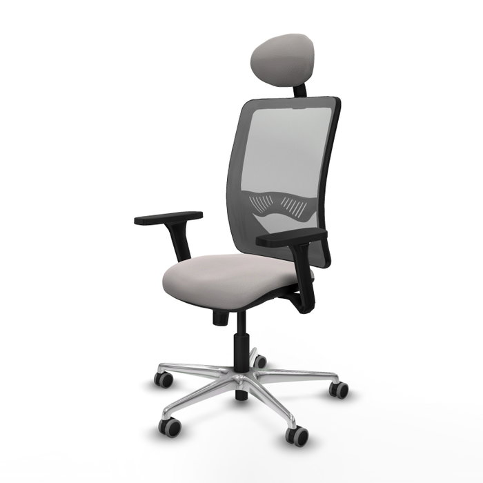 PIQUERAS Y CRESPO Silla de oficina Zulema con mecanismo Sincro, Blanco y Gris