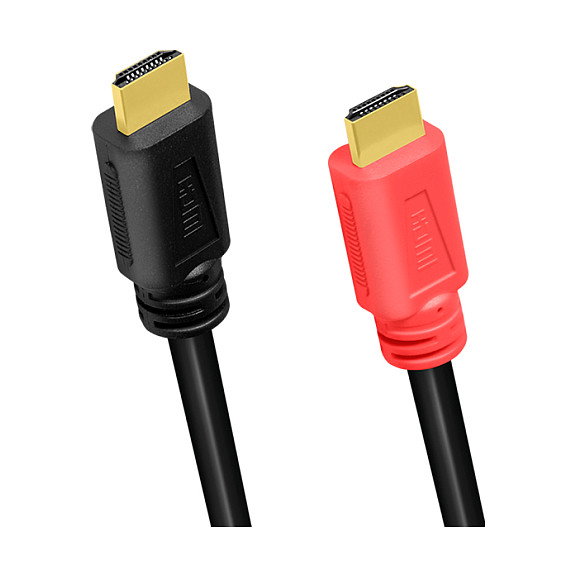 LogiLink Cable HDMI 4K/60 Hz de 10 m, Negro/Rojo