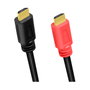 LogiLink Cable HDMI 4K/60 Hz de 10 m, Negro/Rojo
