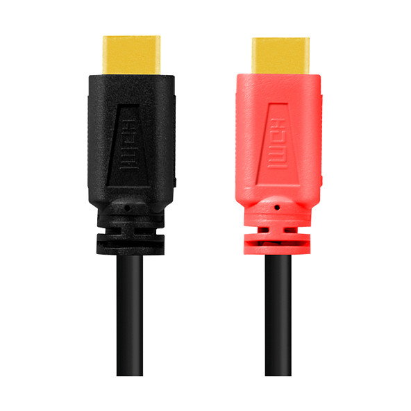 LogiLink Cable HDMI 4K/60 Hz de 10 m, Negro/Rojo