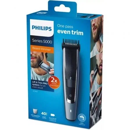 Cortabarbas Philips Beardtrimmer series 5000 BT5502/16/ con Batería/ 4 Accesorios