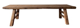 DKD Home Decor Mesa Centro Unique / antique Natural Olmo Macizo 41 x 42.5 x 167 cm