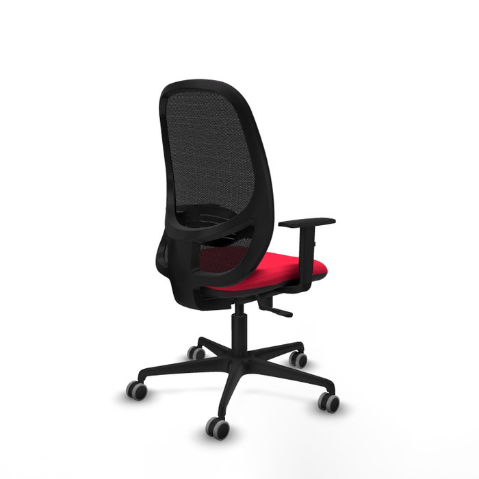 PIQUERAS Y CRESPO Silla de oficina Cilanco con mecanismo Sincro, Rojo y Negro