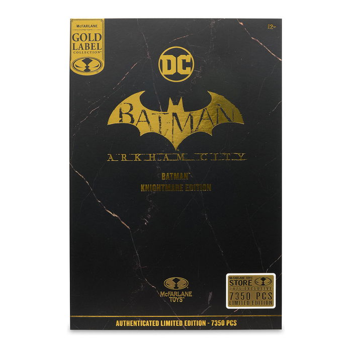 McFarlane Batman DC MULTIVERSE Figura de Acción Arkham City 17239, 178 mm, Negro y Oro, Tema Knightmare, Para Colección