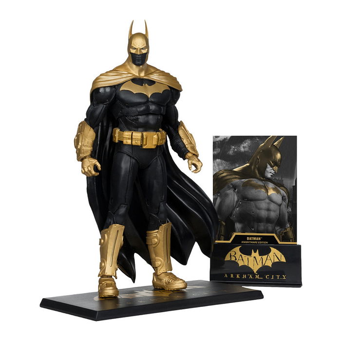 McFarlane Batman DC MULTIVERSE Figura de Acción Arkham City 17239, 178 mm, Negro y Oro, Tema Knightmare, Para Colección