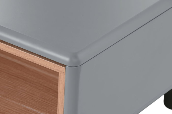 DKD Home Decor Mesa de Centro MDF PU Gris 120x60x40