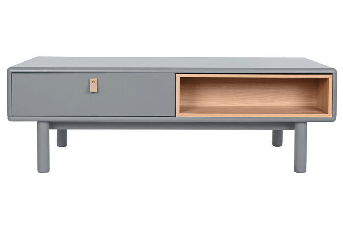 DKD Home Decor Mesa de Centro MDF PU Gris 120x60x40