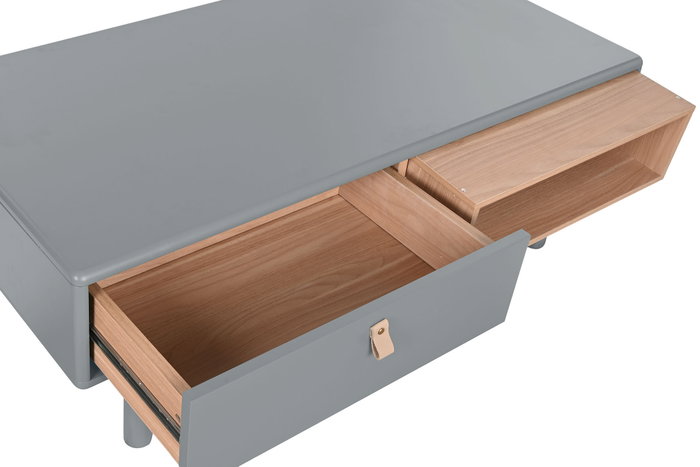 DKD Home Decor Mesa de Centro MDF PU Gris 120x60x40