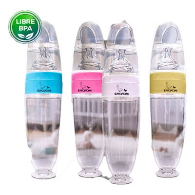ENCUCOS Biberón Cuchara de Silicona BPA FREE para Bebés a partir de 6 Meses