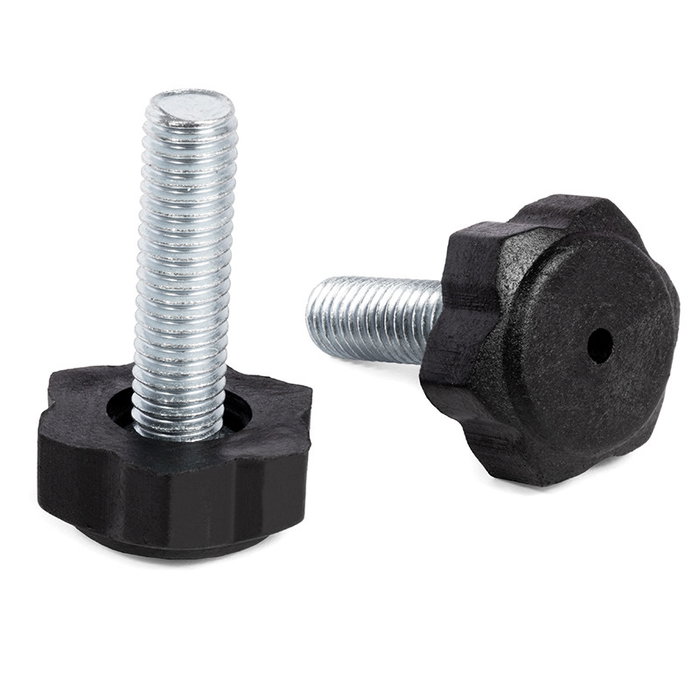 HERRAJES ALK Pie Nivelador Regulable DADO M8x37 Negro HERRAJES ALK Pie Nivelador Regulable DADO M8x37 Negro