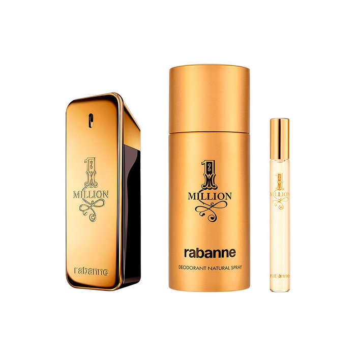 Paco Rabanne 1 Million - Estuche de Regalo para Hombre Set 3 Piezas (Eau de Toilette 100ml + Desodorante 150ml + Mini)