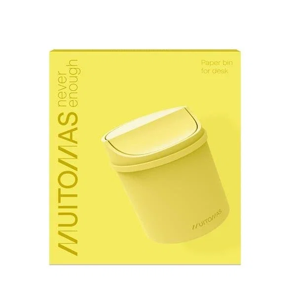 Muitomas Papelera de Escritorio Mini DESKBINYL Amarilla