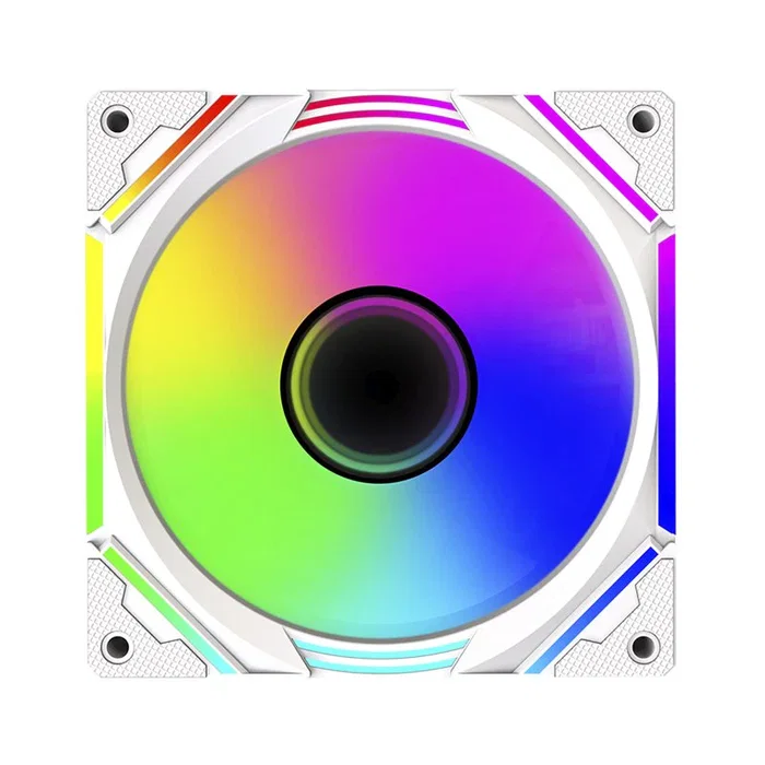 KeepOut XFC-Aventilador auxiliar - Ventilador para PC Gaming ARGB de 120mm Blanco con Espejo Infinito, 11 Aspas, 63 CFM, Antivibración - XFC-120MW
