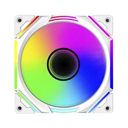 KeepOut XFC-Aventilador auxiliar - Ventilador para PC Gaming ARGB de 120mm Blanco con Espejo Infinito, 11 Aspas, 63 CFM, Antivibración - XFC-120MW