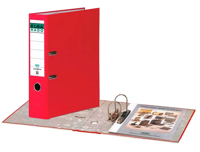 Elba Archivador de Palanca DIN A4 Lomo 80 mm Rojo Carton Forrado