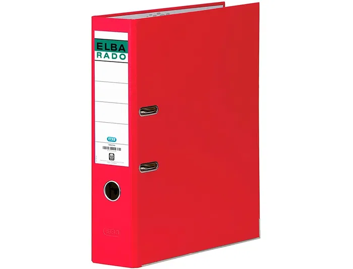 Elba Archivador de Palanca DIN A4 Lomo 80 mm Rojo Carton Forrado