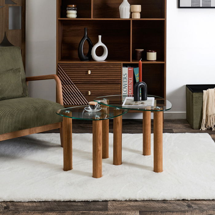 Home Deco Factory Cocooning Juego de 2 Mesas Nido de Vidrio Home Deco Factory Cocooning Juego de 2 Mesas Nido de Vidrio