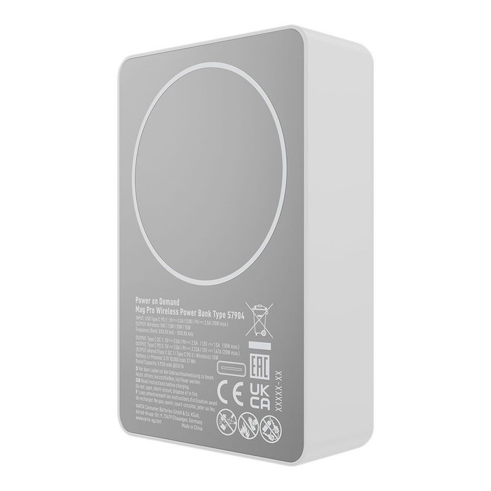 Varta Mag Pro Power Bank Inalámbrica Magnética 10000 mAh 10W con USB-C PD 20W