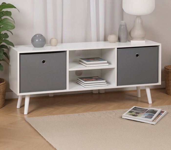 Inde Mueble Auxiliar con 2 Cajones NW Moblekit, 110 x 29 x 47 cm, Espesor 12 mm, Peso 12.46 kg Inde Mueble Auxiliar con 2 Cajones NW Moblekit, 110 x 29 x 47 cm, Espesor 12 mm, Peso 12.46 kg