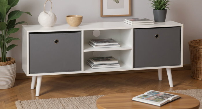 Inde Mueble Auxiliar con 2 Cajones NW Moblekit, 110 x 29 x 47 cm, Espesor 12 mm, Peso 12.46 kg Inde Mueble Auxiliar con 2 Cajones NW Moblekit, 110 x 29 x 47 cm, Espesor 12 mm, Peso 12.46 kg