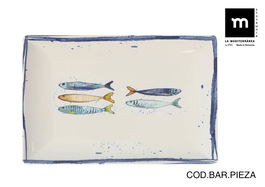 La Mediterranea Fuente Rectangular 30 cm x 20 cm Elite Brillo Peixe (6 Unidades)