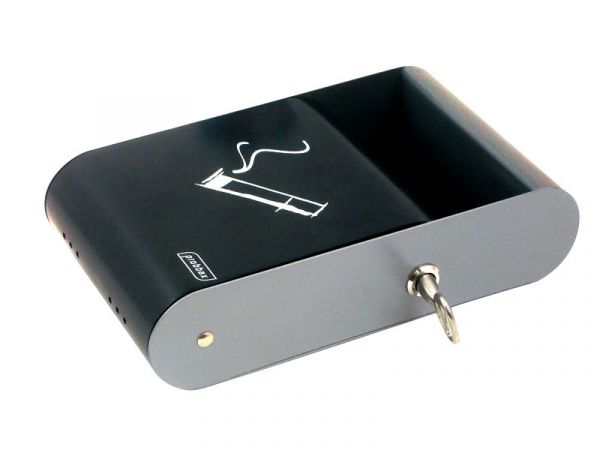 PROBBAX - AT-0222-DGRY - Cenicero de exterior para pared rectangular 3 L - 19,1 x 6,4 x 35,5 cm - Gris oscuro