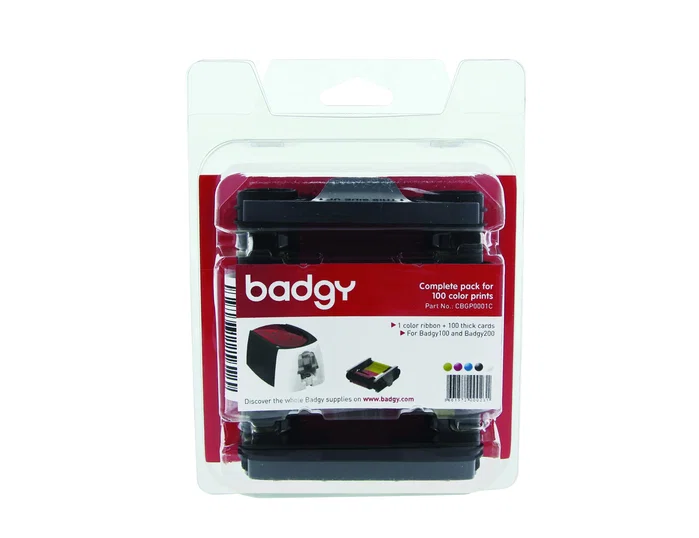 Badgy Kit de Cinta YMCKO y 100 Tarjetas PVC 0,76 mm CBGP0001C Badgy Kit de Cinta YMCKO y 100 Tarjetas PVC 0,76 mm CBGP0001C