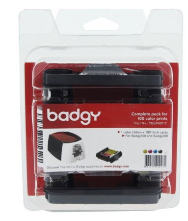 Badgy Kit de Cinta YMCKO y 100 Tarjetas PVC 0,76 mm CBGP0001C Badgy Kit de Cinta YMCKO y 100 Tarjetas PVC 0,76 mm CBGP0001C