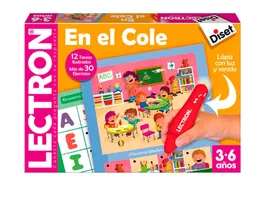Diset Lectron en el cole Juego didactico para niños de asociar preguntas y respuestas, aprendizaje de vocabulario, logica y conceptos