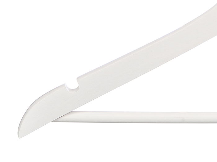 KIPIT Set de 8 Perchas Blancas, de Madera y Metal para Ropa, Dimensiones 43.5 x 23 x 10 cm (Set de 8)